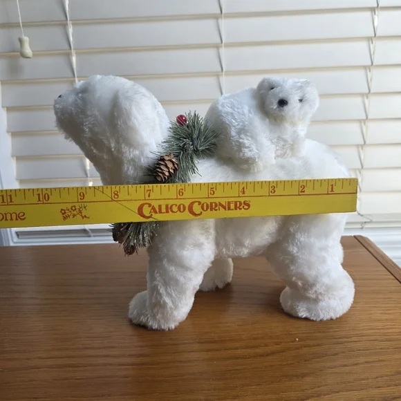 Polar Bear Family W/ Cub Riding Mama - Winter Wildlife Decor - Picture 8 of 13